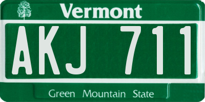 VT license plate AKJ711