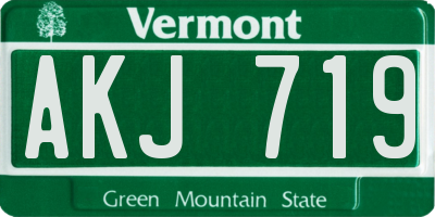 VT license plate AKJ719