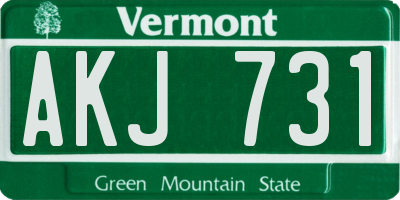 VT license plate AKJ731