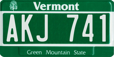 VT license plate AKJ741