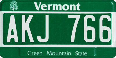 VT license plate AKJ766