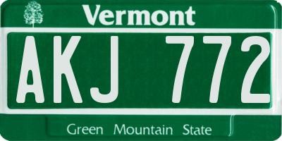 VT license plate AKJ772
