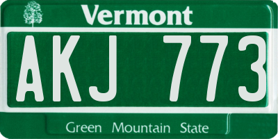 VT license plate AKJ773