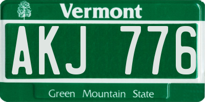 VT license plate AKJ776