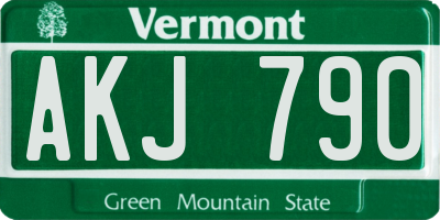 VT license plate AKJ790