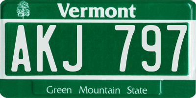 VT license plate AKJ797
