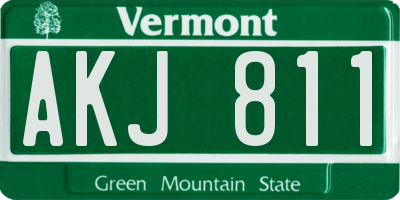 VT license plate AKJ811