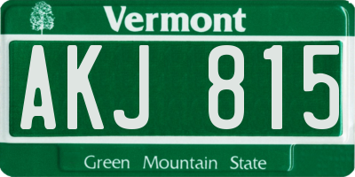 VT license plate AKJ815