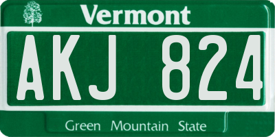 VT license plate AKJ824