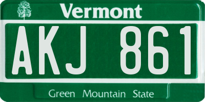 VT license plate AKJ861