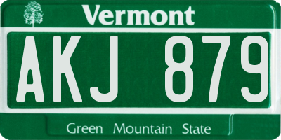 VT license plate AKJ879