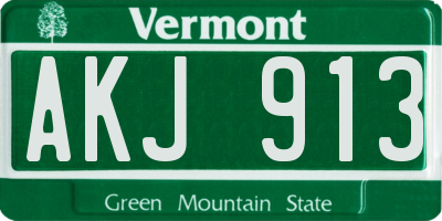 VT license plate AKJ913