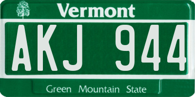 VT license plate AKJ944