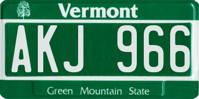 VT license plate AKJ966