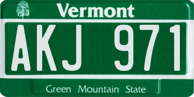 VT license plate AKJ971
