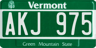 VT license plate AKJ975