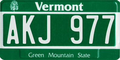 VT license plate AKJ977