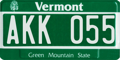 VT license plate AKK055
