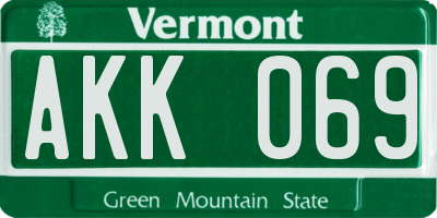 VT license plate AKK069