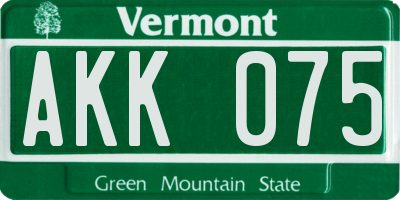 VT license plate AKK075