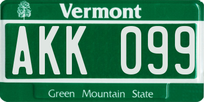 VT license plate AKK099