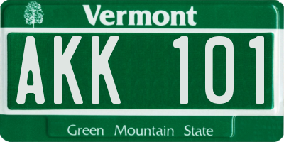 VT license plate AKK101