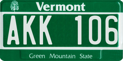 VT license plate AKK106