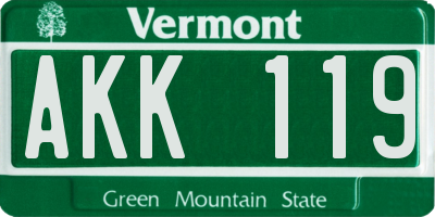 VT license plate AKK119
