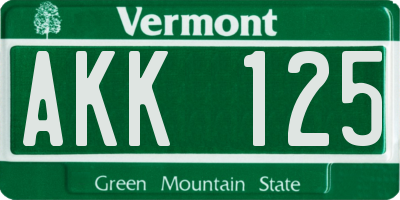 VT license plate AKK125
