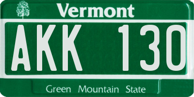 VT license plate AKK130
