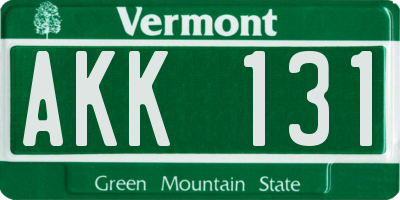 VT license plate AKK131