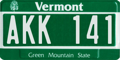 VT license plate AKK141