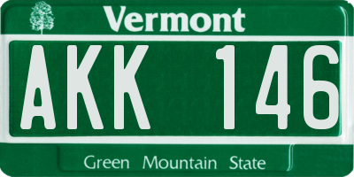 VT license plate AKK146