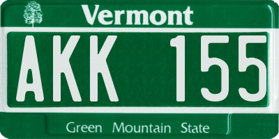 VT license plate AKK155