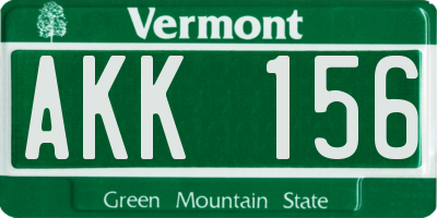 VT license plate AKK156