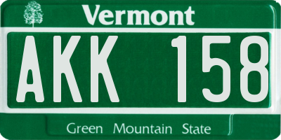 VT license plate AKK158