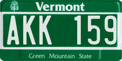 VT license plate AKK159