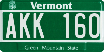 VT license plate AKK160