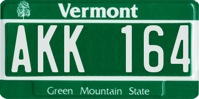 VT license plate AKK164