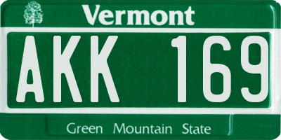 VT license plate AKK169