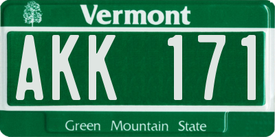 VT license plate AKK171