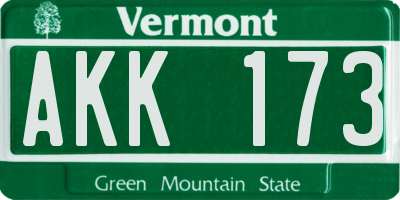 VT license plate AKK173