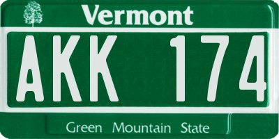 VT license plate AKK174
