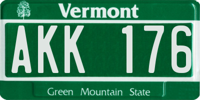 VT license plate AKK176