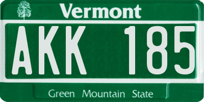 VT license plate AKK185