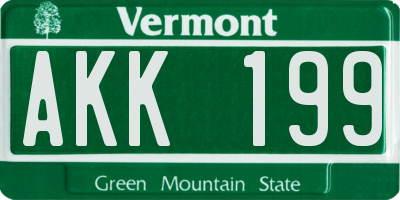 VT license plate AKK199