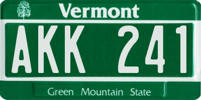 VT license plate AKK241