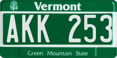 VT license plate AKK253