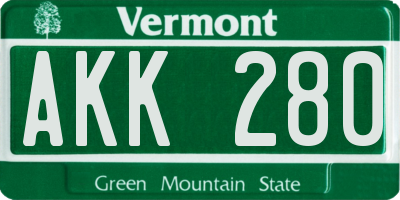 VT license plate AKK280
