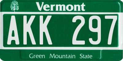 VT license plate AKK297